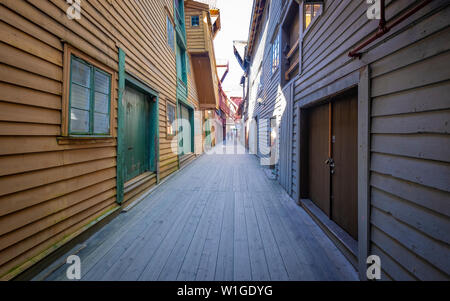 Città vecchia Bryggen a Bergen, Norvegia Foto Stock