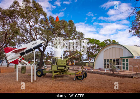 A Woomera aerospaziale nazionale e del Missile Park, Royal Australian Air Force (RAAF) Woomera Heritage Centre, Sud Australia. Foto Stock