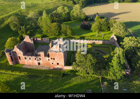 Veduta aerea del Castello di Edzell, Angus, Scozia. Foto Stock