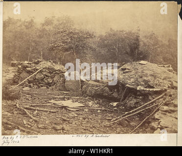 In Pennsylvania, Gettysburg, vista interna di Breastworks sul Round Top. Foto Stock