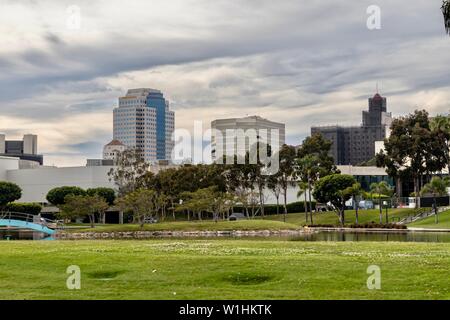 Rainbow Lagoon Park a Long Beach, California Foto Stock