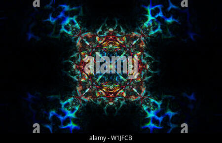 Colore mandala ornamentali e dolcemente sfocate sfondo ad acquerello Foto Stock