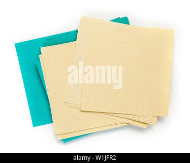 Sticky Notes su sfondo bianco Foto Stock