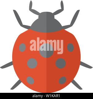Icona di Bug in schermo piatto a colori e stile. Animali, insetti, computer virus, malware Illustrazione Vettoriale