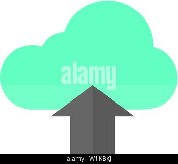 Il Cloud icona carica a schermo piatto a colori e stile. Illustrazione Vettoriale