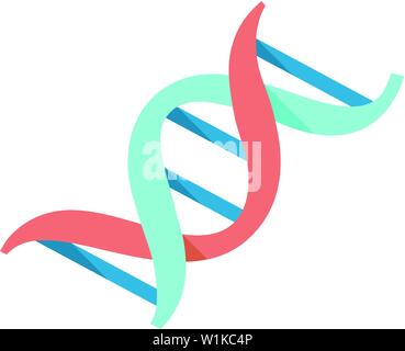 Filamenti di DNA icona nella piana di stile di colore. La scienza della biologia cromosoma del corpo scale Illustrazione Vettoriale