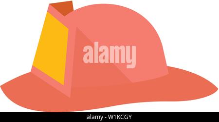 Fireman icona a forma di cappello a schermo piatto a colori e stile. Casco fire department fighter equipaggiamento di servizio Illustrazione Vettoriale