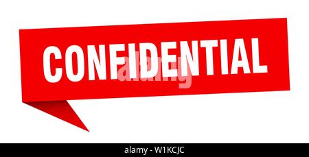 Confidenziale discorso bolla. segno riservate. banner riservate Illustrazione Vettoriale
