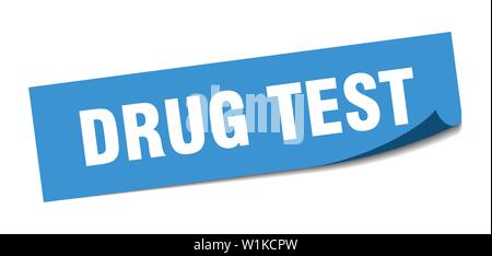 Droga test adesivo. drug test quadrato segno isolato. drug test Illustrazione Vettoriale