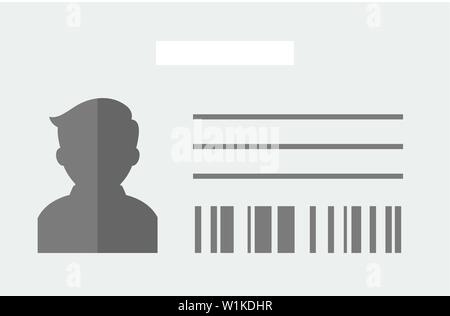 ID Card icona nella piana di stile di colore. Ufficio di identità imprenditore lavoratore Illustrazione Vettoriale
