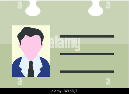 ID Card icona nella piana di stile di colore. Ufficio di identità imprenditore lavoratore Illustrazione Vettoriale