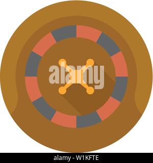Tavolo da Roulette icona nella piana di stile di colore. Gioco d'azzardo opportunità jackpot Illustrazione Vettoriale