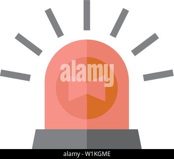 Icona della sirena a schermo piatto a colori e stile. Emergenza sanitaria ambulanza medical Illustrazione Vettoriale