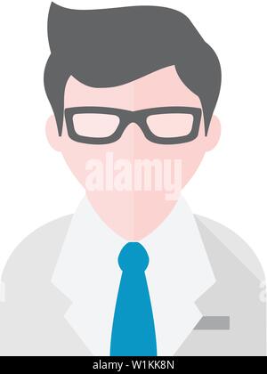 Imprenditore icona avatar a schermo piatto a colori e stile. Illustrazione Vettoriale