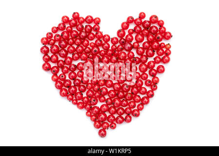 Descrizione: forma di cuore dal ribes rosso. Amore come tema per San Valentino e di sfondo tema d'amore. Foto Stock