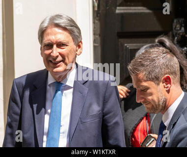 Londra, Regno Unito. Il 3° luglio 2019. Philip Hammond MP PC, il Cancelliere dello Scacchiere, foglie 11 Downing Street, Londra Credit Ian Davidson/Alamy Live News Foto Stock