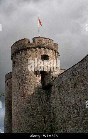 Il re Giovanni il Castello, King's Island, Limerick, Irlanda Foto Stock