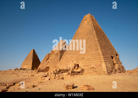 Piramidi Nubiano in Sudan (Jebel Berkal) Foto Stock