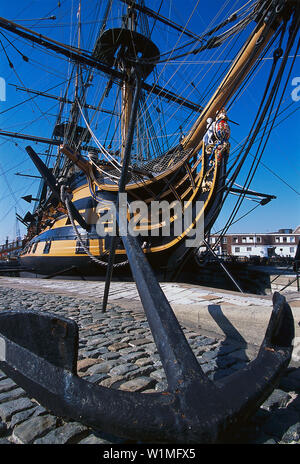 Elemento di ancoraggio, HMS Victory, Navale Area Patrimonio, Portsmouth Hampshire, Inghilterra Foto Stock