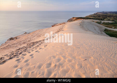 Faro di Hirthals, Jutland settentrionale, nello Jutland, Penisola cimbra, Scandinavia, Danimarca, Nord Europa Foto Stock