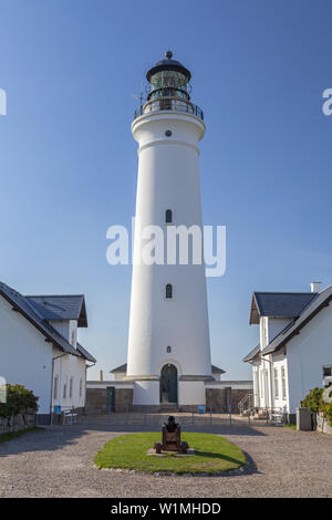 Faro di Hirthals, Jutland settentrionale, nello Jutland, Penisola cimbra, Scandinavia, Danimarca, Nord Europa Foto Stock