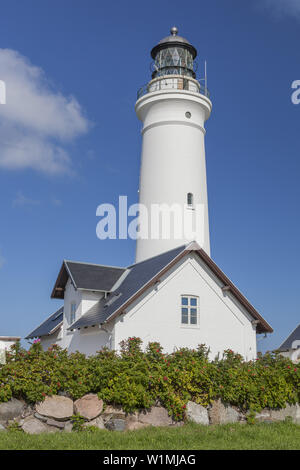 Faro di Hirthals, Jutland settentrionale, nello Jutland, Penisola cimbra, Scandinavia, Danimarca, Nord Europa Foto Stock