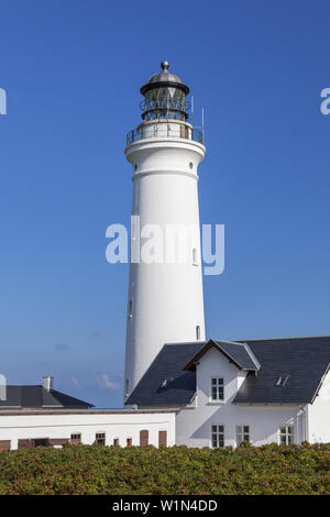 Faro di Hirthals, Jutland settentrionale, nello Jutland, Penisola cimbra, Scandinavia, Danimarca, Nord Europa Foto Stock