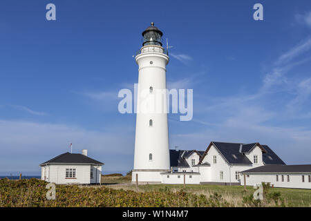 Faro di Hirthals, Jutland settentrionale, nello Jutland, Penisola cimbra, Scandinavia, Danimarca, Nord Europa Foto Stock