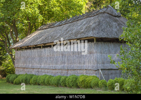 Fienile di tabacco nel giardino del castello di Tranekaer, Isola di Langeland, danese del Mare del sud le isole, sud della Danimarca, la Danimarca, la Scandinavia, il Nord Europa Foto Stock