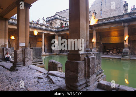 Bagni romani, bagno, Somerset, Inghilterra Foto Stock
