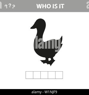 Uccelli d'oca gioco shadow illustrazione vettoriale. Chi è - shadow image. Illustrazione Vettoriale