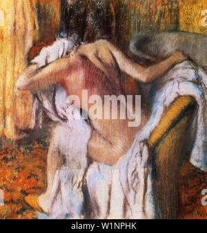 Edgar Degas - Dopo il bagno donna stessa di essiccamento 1892 Foto Stock