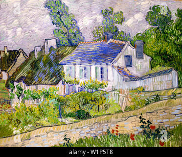 Vincent Van Gogh, case a Auvers, la pittura di paesaggio, 1890 Foto Stock