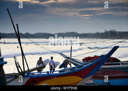 Spiaggia di Weligama Southcoast, Sri Lanka Foto Stock