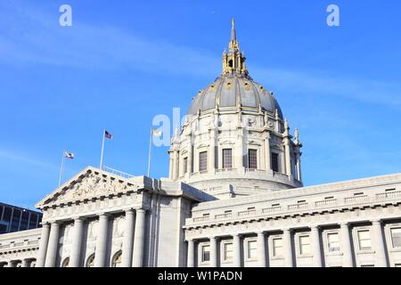 San Francisco, California, Stati Uniti - Municipio edificio. Beaux Arts architettura stile. Foto Stock