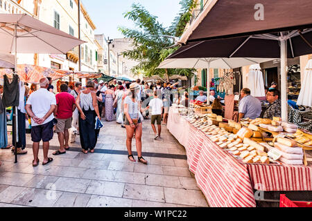 Mercato in Santanyi, Maiorca, isole Baleari, Spagna Foto Stock
