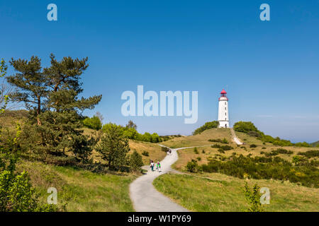 Faro, Dornbusch, Hiddensee isola, Meclemburgo-Pomerania Occidentale, Germania Foto Stock