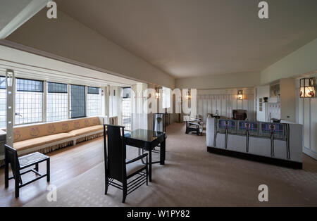 Interno di Hill House progettata per Walter Blackie da Charles Rennie Mackintosh, Helensburgh, Scotland, Regno Unito Foto Stock