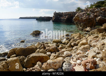 Bay, Cala Morlanda, Manacor, Maiorca, Spagna, Europa Foto Stock