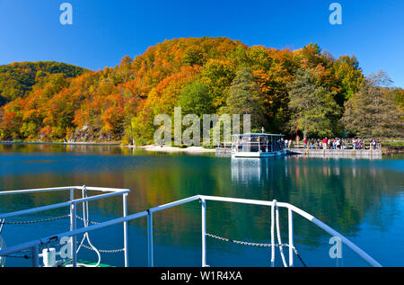 Il Parco Nazionale dei laghi di Plitvice, regione di Lika, Croazia, Europa Foto Stock