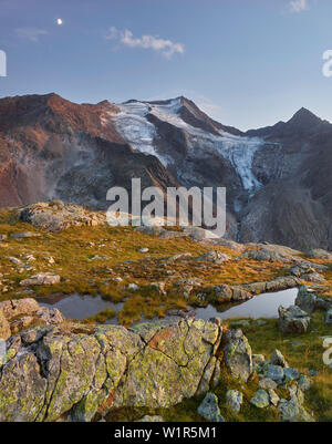 Wilder Freiger, grünau, Alpi dello Stubai, Tirolo, Austria Foto Stock