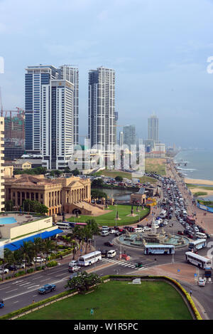 Vista su Galle Face Green, Colombo, la Westcoast, Sri Lanka Foto Stock