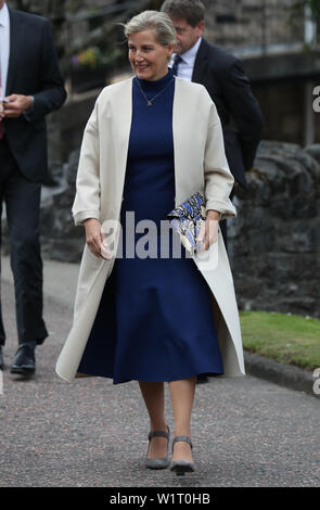 La contessa di Forfar come ella visite Glenfiddich Whisky Distillery a Dufftown. Stampa foto di associazione. Picture Data: lunedì 1 luglio 1, 2019. Prince Edward e sua moglie, Sophie ha ricevuto il titolo sul suo cinquantacinquesimo compleanno all'inizio di quest'anno. Vedere PA storia ROYAL Wessex. Foto di credito dovrebbe leggere: Andrew Milligan/PA FILO Foto Stock