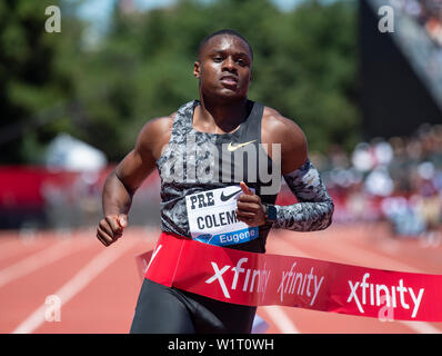 Uomini 100m gara, IAAF Diamond League, Prefontaine Classic 2019 Foto Stock