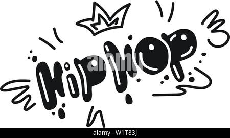 Hip hop icona. Semplice illustrazione di hip hop icona vettoriali per il web design isolato su sfondo bianco Illustrazione Vettoriale