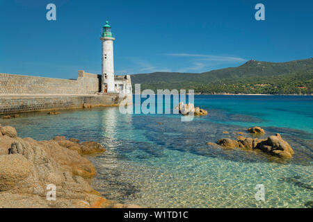 Faro di Propriano, Dipartimento di Corse du Sud, Corsica, Francia Foto Stock
