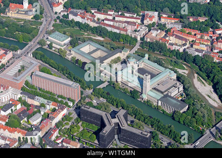 Museo tedesco Deutsches Museum, Isar, Monaco di Baviera, Germania Foto Stock