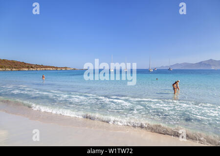 Spiaggia Plage de Loto nel deserto dello Agriates, vicino a Saint-Florent, Corsica, Francia meridionale, Francia, Europa meridionale Foto Stock