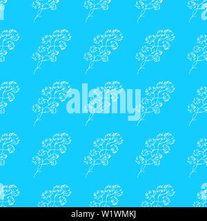 Vintage senza cuciture in cotone vettore tracciato, grande design per qualsiasi finalità. Disegno a mano libera illustrazione vettoriale. Seamless pattern design semplice. Il cotone blu Illustrazione Vettoriale