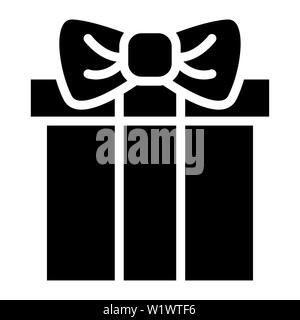 Icona regalo, illustrazione vettoriale,l'interfaccia utente di glifi Foto Stock